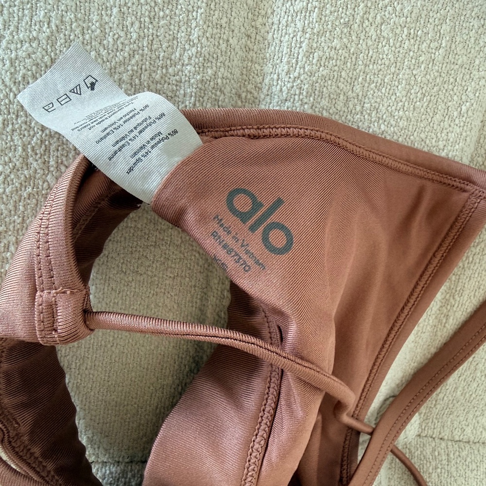 ALO Yoga Sunny Strappy Bra XS Terracotta - Picture 2 of 3